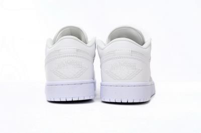 wholesale quality air jordan 1  low quilted triple white