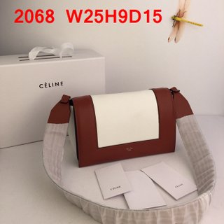 Celine 2068 messenger bag dark red /white 41553