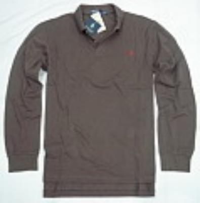 Ralph Lauren long sleeve men polo shirt-coffee-small pony No.180